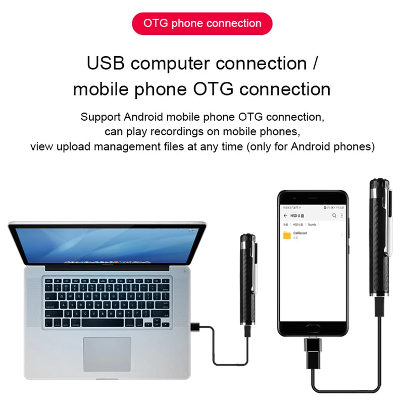 Voice Recorder Mini Pen Activated Recording Dictaphone Micro Audio Sound Digital Small Professional Usb Flash Secret Record