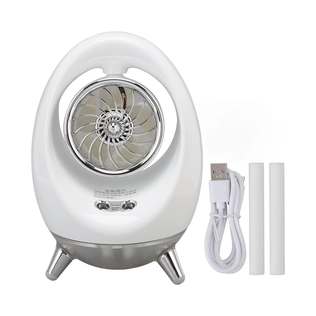 Egg Shape Ice Fog Cooling Fan Desktop USB 2000mAh Desktop Air Circulating Sprayer Fan Portable Humidifier Fan With LED Lights