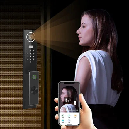 3D Face Recognition Tuya Fully Automatic Smart Door Lock cat Eye Video Intercom Home Anti-theft Door Lock Fingerprint Lock