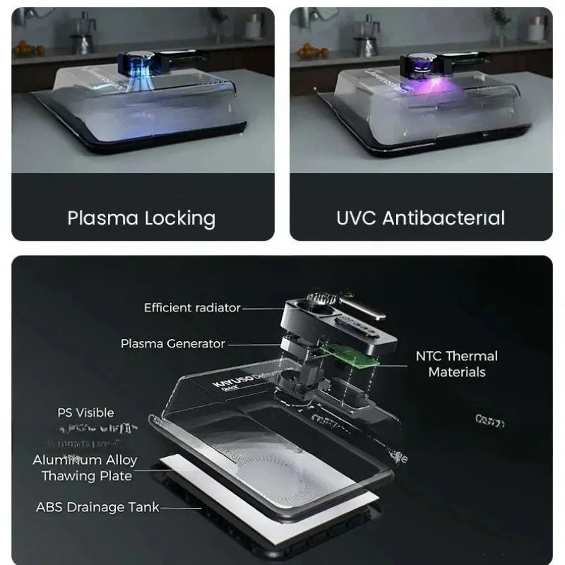 Type-C Charging Defrosting Box Ultra-fast Fresh Recovery Machine Meat Seafood Frozen Food Defrosting Plate