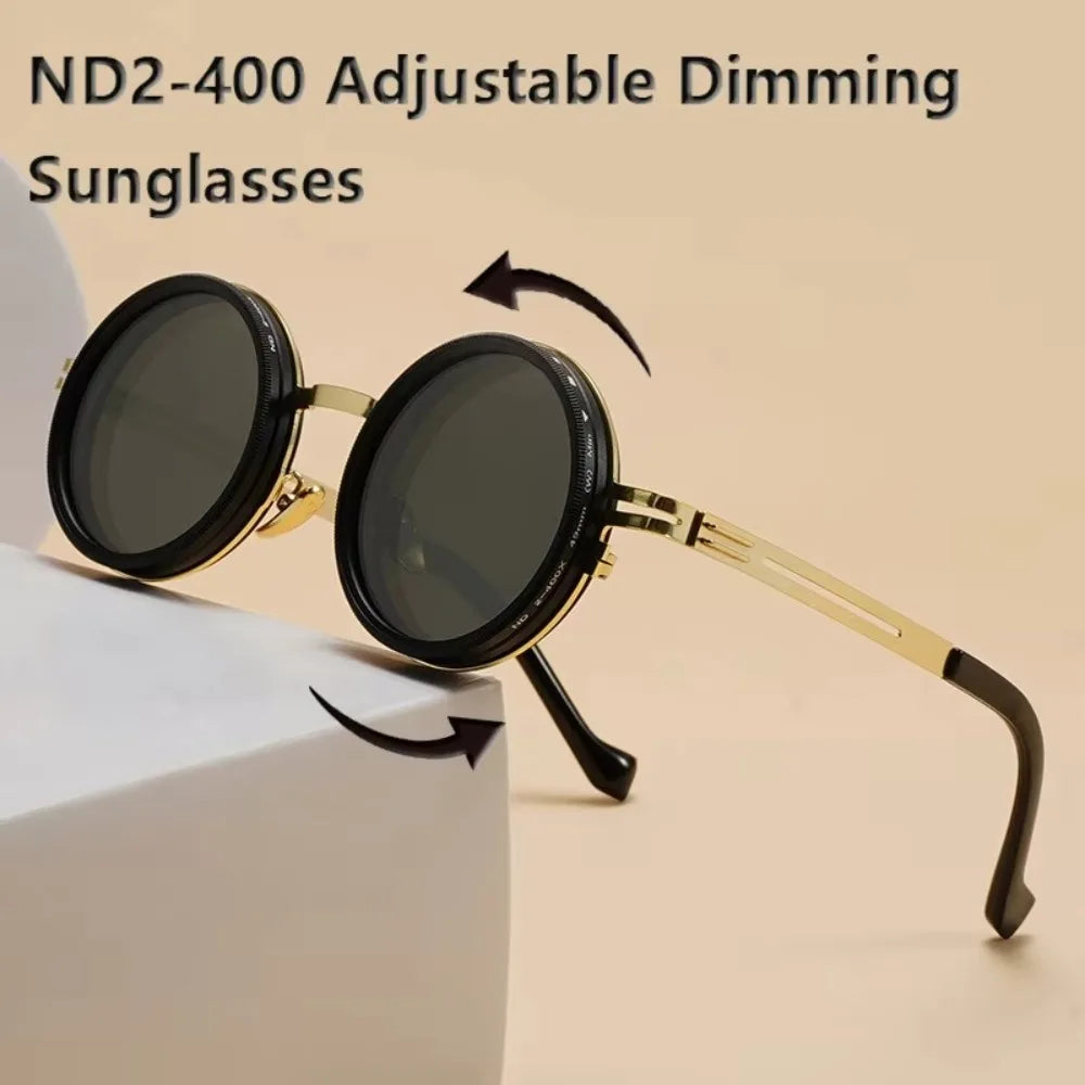 New ND2-400 Adjustable Dimming Glasses 9 Level UV400 Fishing Sunglasses ND Filter With Glasse Case Sun Glasses Driving