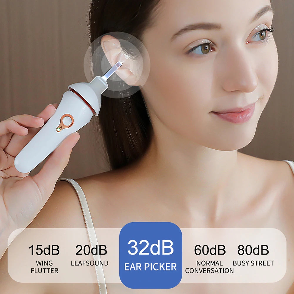 Electric Luminous Ear Wax Suction Remover Ear Wax Pick Set Cleaner LED Light Ear Cleaner Tool Rechargeable For Children Adults