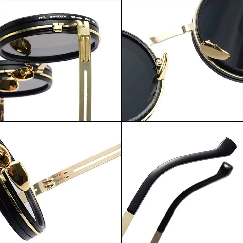 New ND2-400 Adjustable Dimming Glasses 9 Level UV400 Fishing Sunglasses ND Filter With Glasse Case Sun Glasses Driving