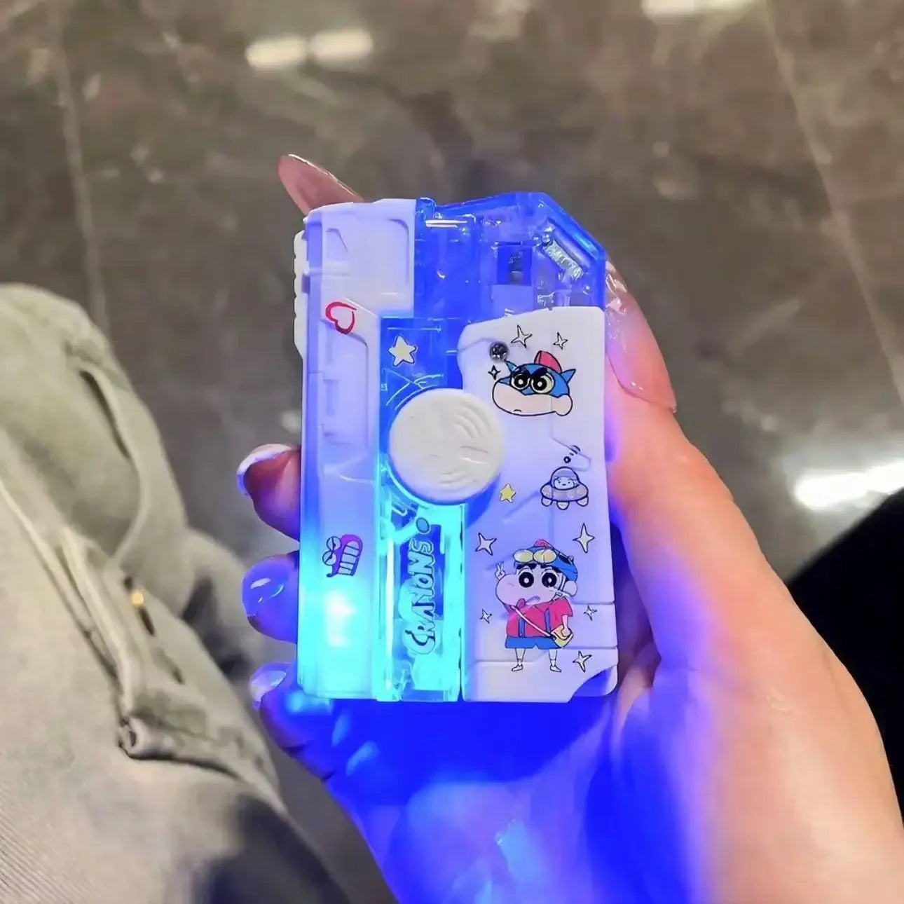 2025 New Creative Luminous Transparent Gyroscope Lighter 2-in-1 Folding Rotating Decompression Windproof Lighter Men's Gift
