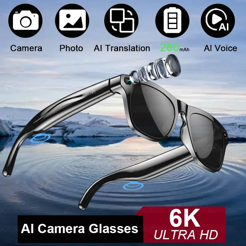 xkoenPro AI Smart Glasses 100MP Camera Built-in Flash Waterproof Bluetooth Call Playing Music Take Photos Audio/Video Recording