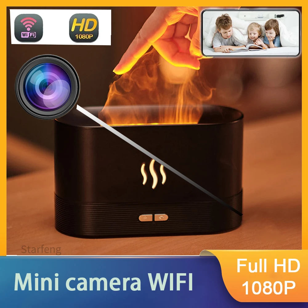 Mini Camera Clock Full HD 1080P Wireless WiFi Camera Home Monitoring Control IR Night View DVR Monitoring Video Mist humidifier