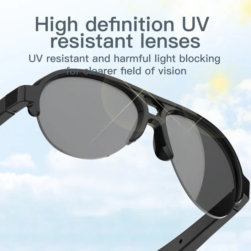 New F08 Smart Music Wireless Stereo Glasses Cycling Outdoor Sunglasses Eyepieces 2025 Men Water Proof Long Battery Life