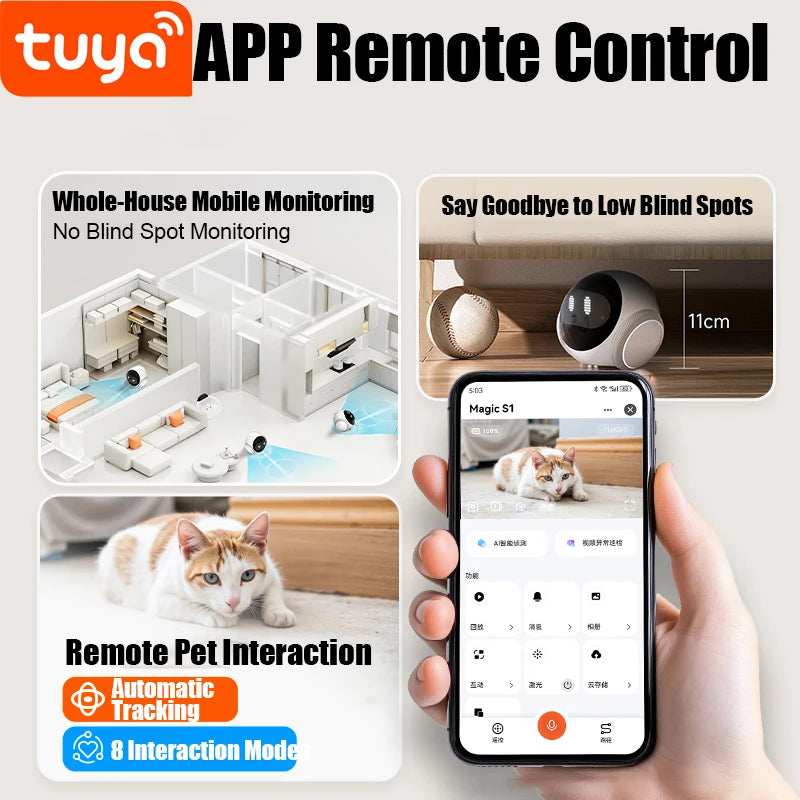 Famue Automatic Charging Robot Camera HD 2K 5G WIFI IP Camera Pet Mobile Tracking Night Vision CCTV Remote View TUYA APP Camera