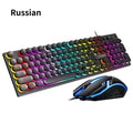 TF270 Wired Keyboard Mouse Combos Cool Backlight Effect 104 Keys Multimedia Function Punk Keyboard Optical Engine Mouse for PC