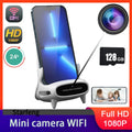 Mini Camera Clock Full HD 1080P Wireless WiFi Camera Home Monitoring Control IR Night View DVR Monitoring Video wireless charger