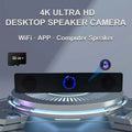 4K WiFi Desktop Bluetooth Speaker Camera – Motion Detection, Remote Viewing, Loop Recording, Home Office Surveillance Monitor