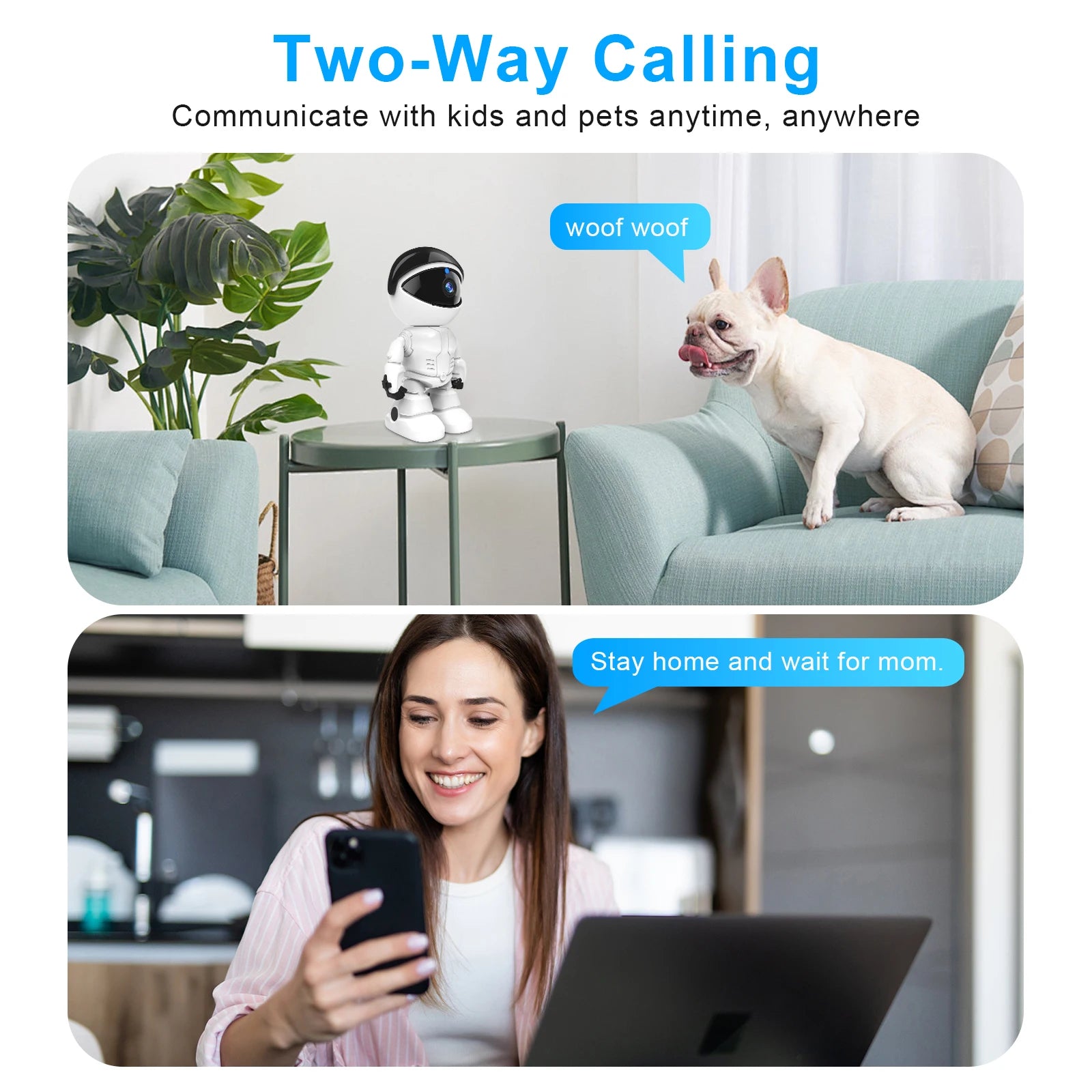 Noahtec Robot Camera Wifi 3MP Indoor Home Security Camera Night Vision Two Way Audio Auto Tracking Indoor Baby Monitor