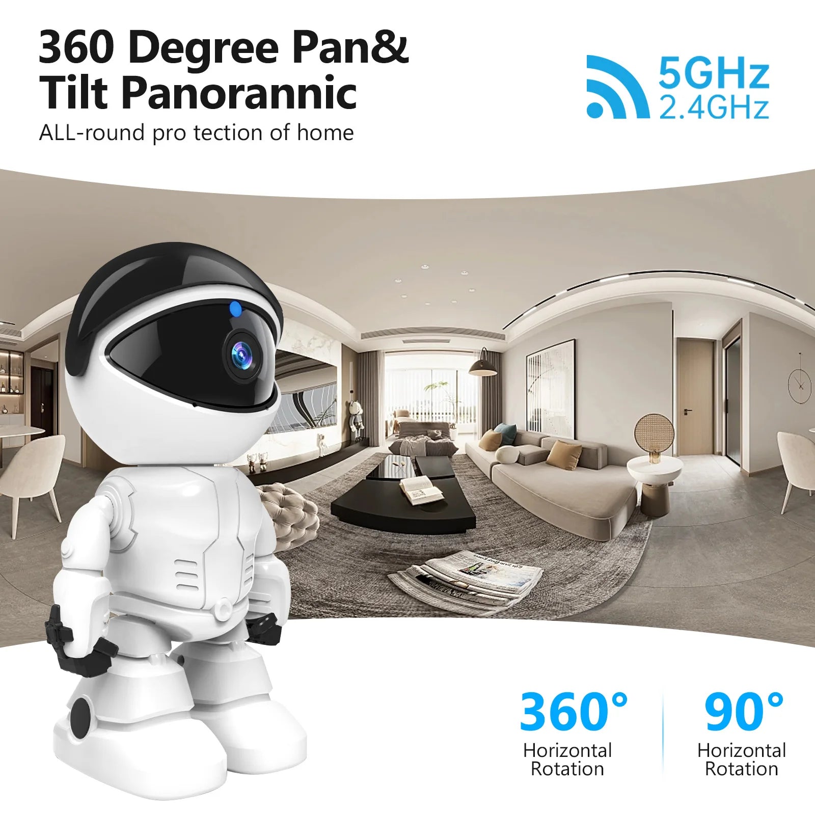 Noahtec Robot Camera Wifi 3MP Indoor Home Security Camera Night Vision Two Way Audio Auto Tracking Indoor Baby Monitor