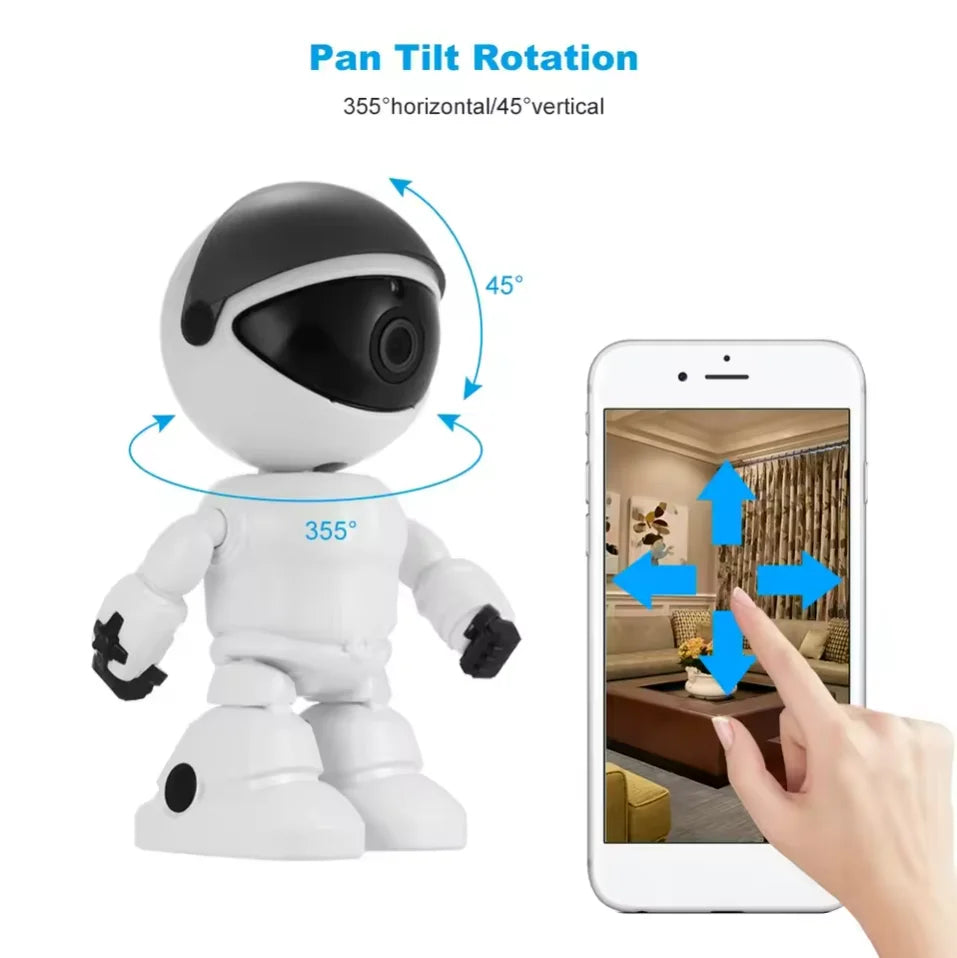 Robot Camer Wifi 5MP Indoor Home Security Camer Cd Card Night Vision Two Way Audio Auto Tracking Indoor Baby Monito