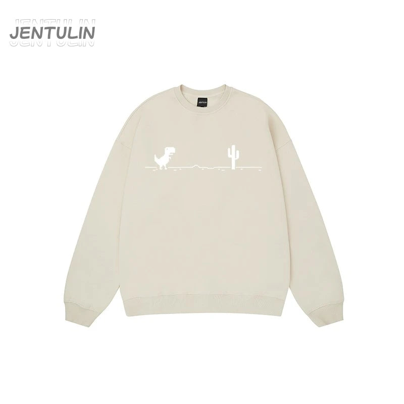 Harajuku Trend Network Malfunction Little Dinosaur Sweatshirts Y2K Fashion Casual Hoody Hip Hop Retro Streetwear Hoodies Unisex