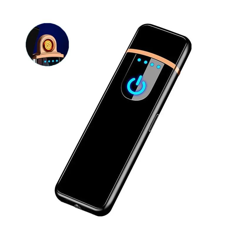 2025 New Creative Luminous Transparent Gyroscope Lighter 2-in-1 Folding Rotating Decompression Windproof Lighter Men's Gift