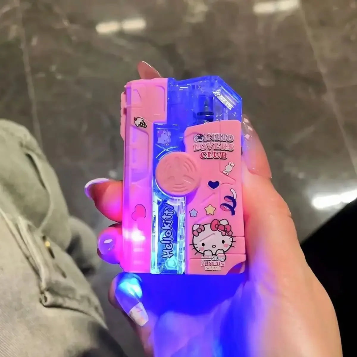 2025 New Creative Luminous Transparent Gyroscope Lighter 2-in-1 Folding Rotating Decompression Windproof Lighter Men's Gift