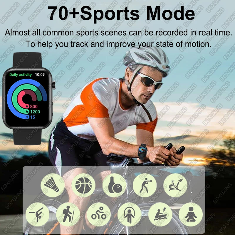 2025 New Camera Smart Watch Men Women Photos Record Video Health Monitor Sports Fitness Waterproof BT Call Recording Smart Watch