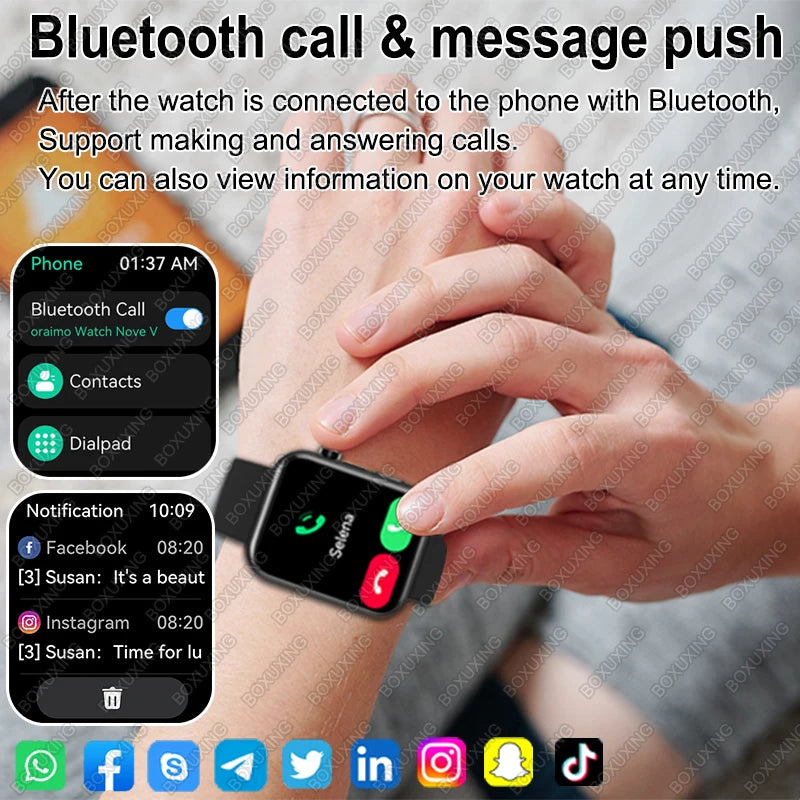 2025 New Camera Smart Watch Men Women Photos Record Video Health Monitor Sports Fitness Waterproof BT Call Recording Smart Watch