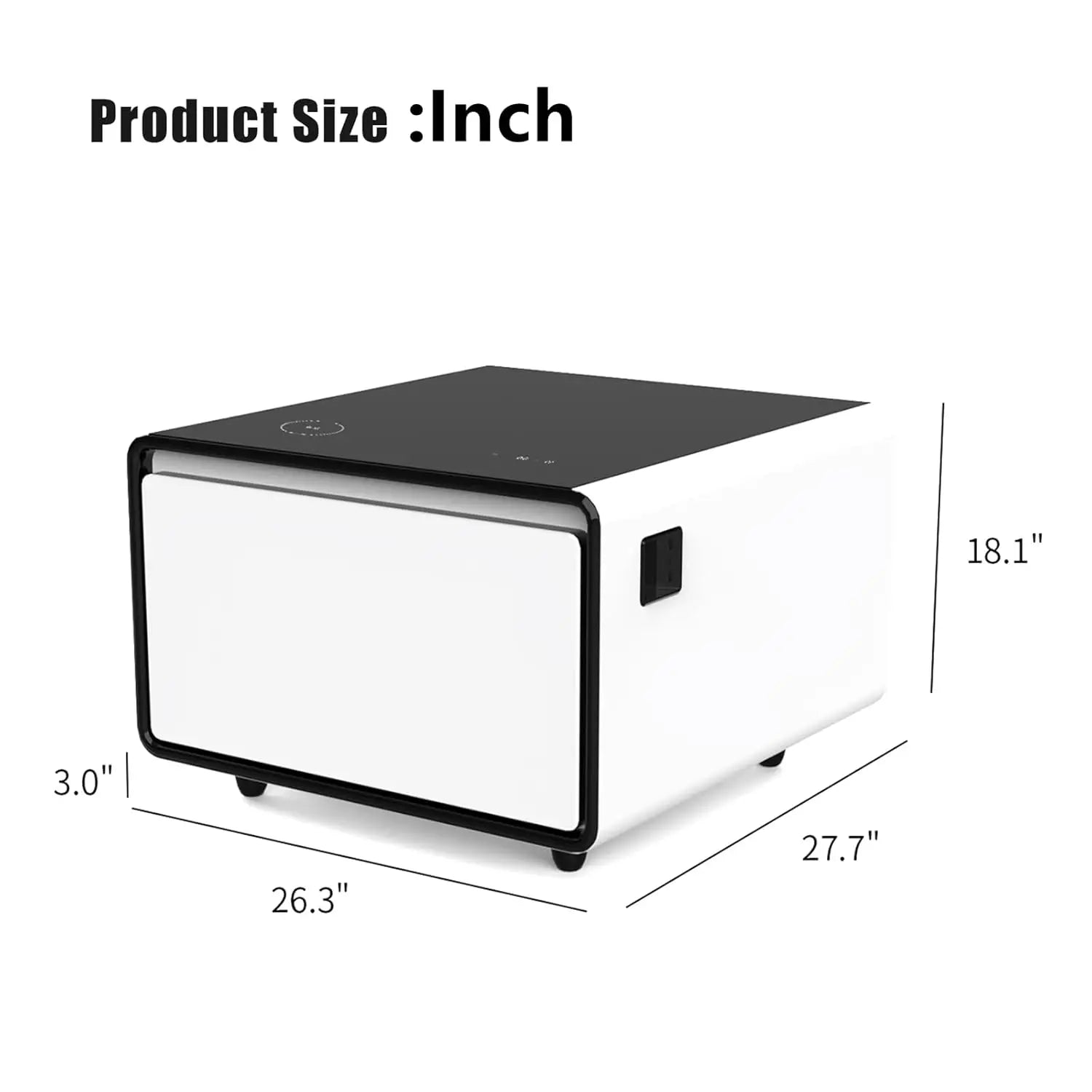 Smart Side Table with Fridge, Smart Nightstand with Refrigerator, Induction Light, Temperature Control, Wireless, Customized
