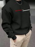 Men's autumn and winter fashionable casual loose Paris letter graphic printed long sleeved round neck sweatshirt