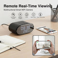 5-in-1 Mini WiFi Camera with Wireless Charger 4K UHD Smart Alarm Clock Cameras with 32GB SD Card Temperature Display Camcorders