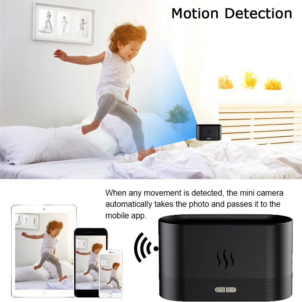 Mini Camera Clock Full HD 1080P Wireless WiFi Camera Home Monitoring Control IR Night View DVR Monitoring Video Mist humidifier