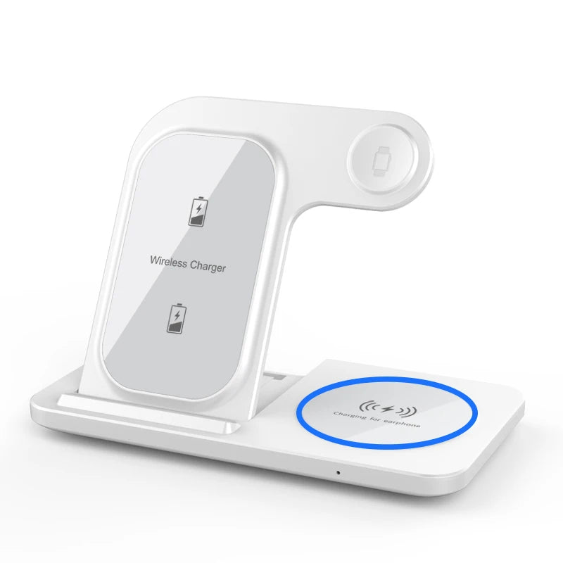 4 In 1 Wireless Charger LED Light Phone Stand For iPhone 16 15 14 13 12 Apple Watch 8 7 6 AirPods Foldable Fast Charging Station
