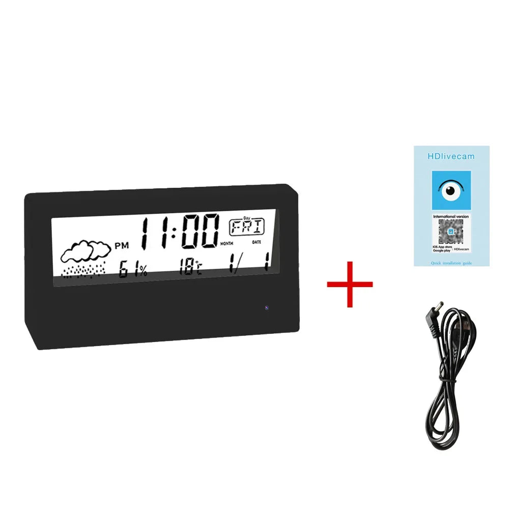 4K Wireless Smart Camera Clock WiFi Camera Covert Video Recorder Cam Indoor Motion Detection Audio Video recording Camera