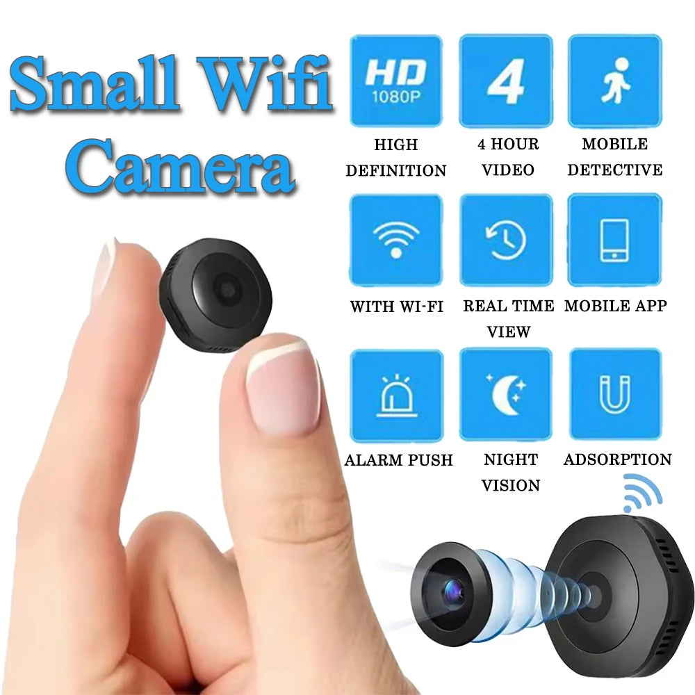 4K 1080P HD Mini WiFi Camera Night Vision Motion Detection Cam Video Voice Recorder Indoor Portable Cameras for Home and Office