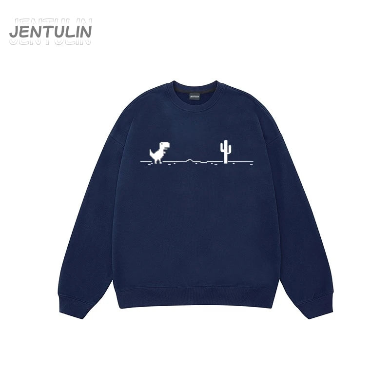 Harajuku Trend Network Malfunction Little Dinosaur Sweatshirts Y2K Fashion Casual Hoody Hip Hop Retro Streetwear Hoodies Unisex