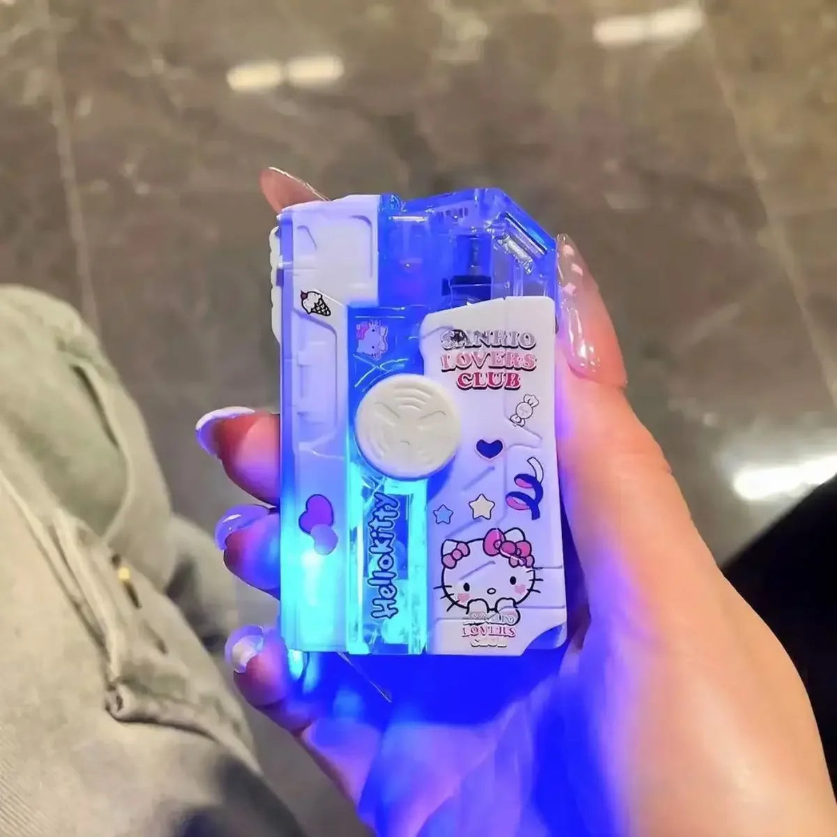 2025 New Creative Luminous Transparent Gyroscope Lighter 2-in-1 Folding Rotating Decompression Windproof Lighter Men's Gift