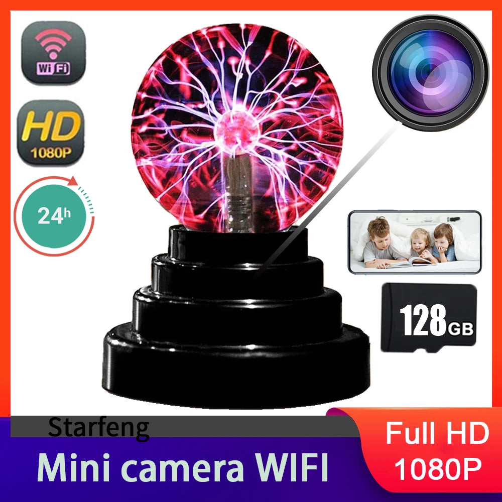 Full HD 2K 1080P WiFi Mini Camera USB Magic Lamp Ion Lamp Ball Glass Lamp 3-inch Camera Home Night View DVR Monitoring Video
