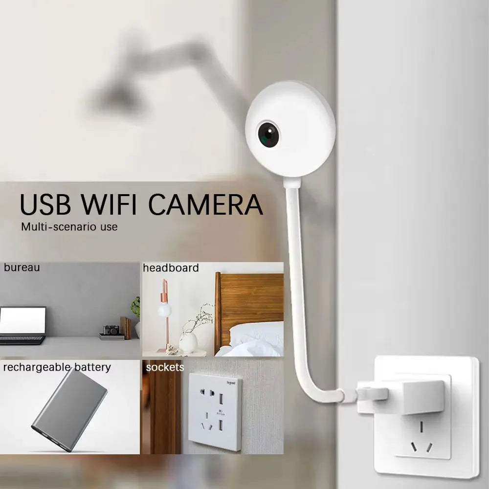 Tuya Indoor USB Light Bulb WiFi Camera 2K 5MP Mini Wireless Security IP Camera IR Color Night Vision Smart Life Baby Monitor Cam