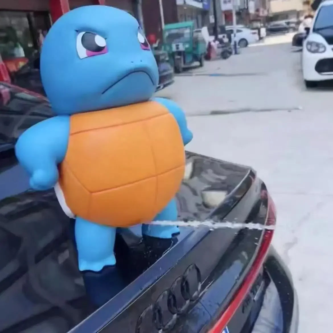 New Anime Charmander Spray Water Squirtle Car Accessories Spray Water Big Size Cute Model Toys Car Pendant Decorate