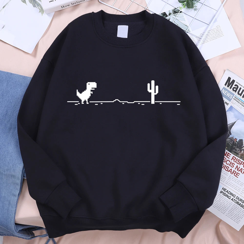 Network Malfunction Little Dinosaur Sweatshirts Men Women Casual Hoody Hip Hop Comfortable Streetwear Loose Warm Clothes Hoodies
