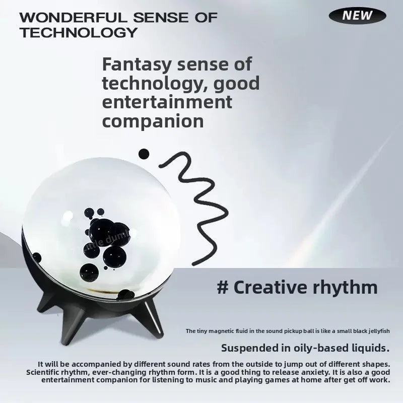 Magnetic Fluid Pickup Music Rhythm Light - Visualized Desktop Ornament,Home Decoration Speaker Sound Partner Light