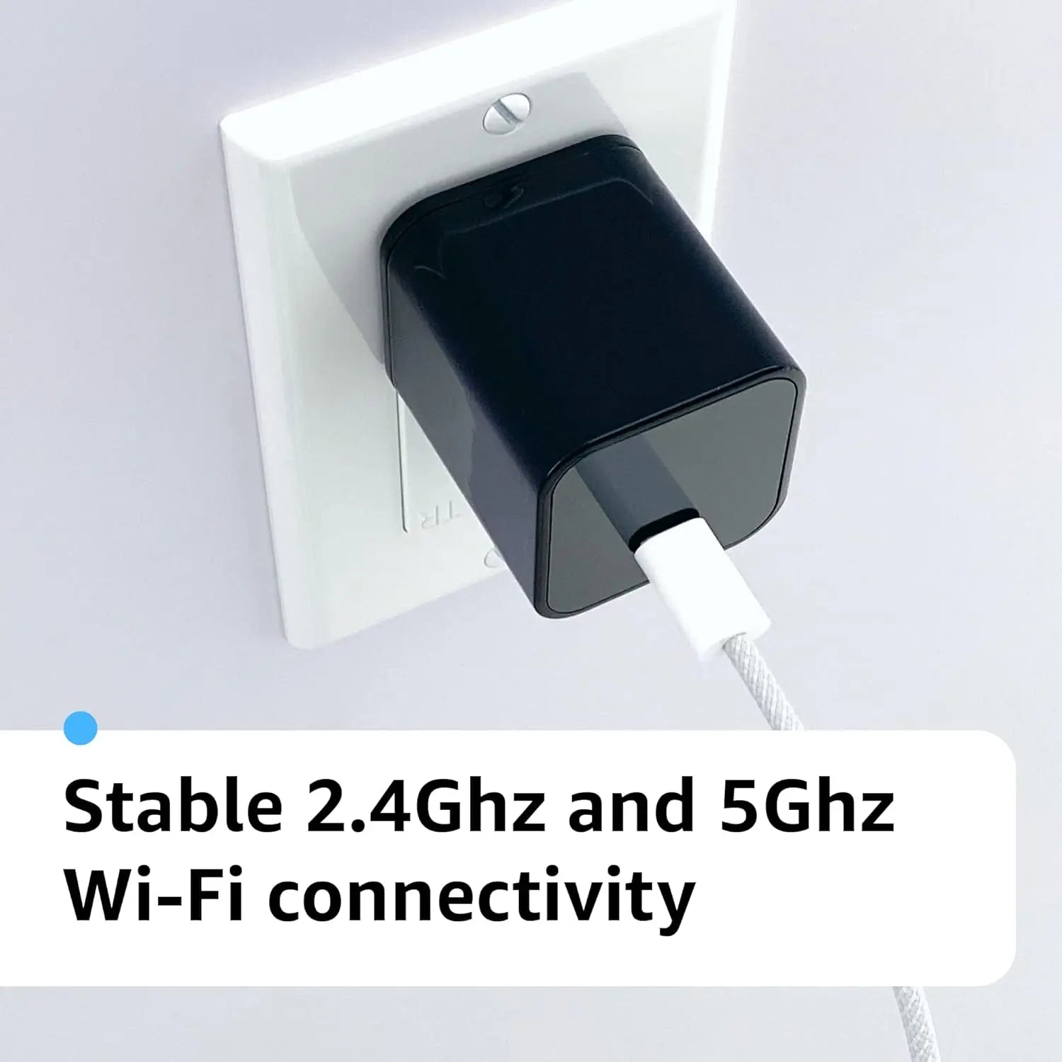 Smart WiFi Camera with 160° Wide Angle, Real-Time Monitoring via App – Mini Type-C Plug for Home & Pets – 2.4G/5G WiFi