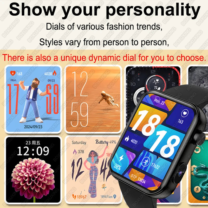 2025 New Camera Smart Watch Men Women Photos Record Video Health Monitor Sports Fitness Waterproof BT Call Recording Smart Watch