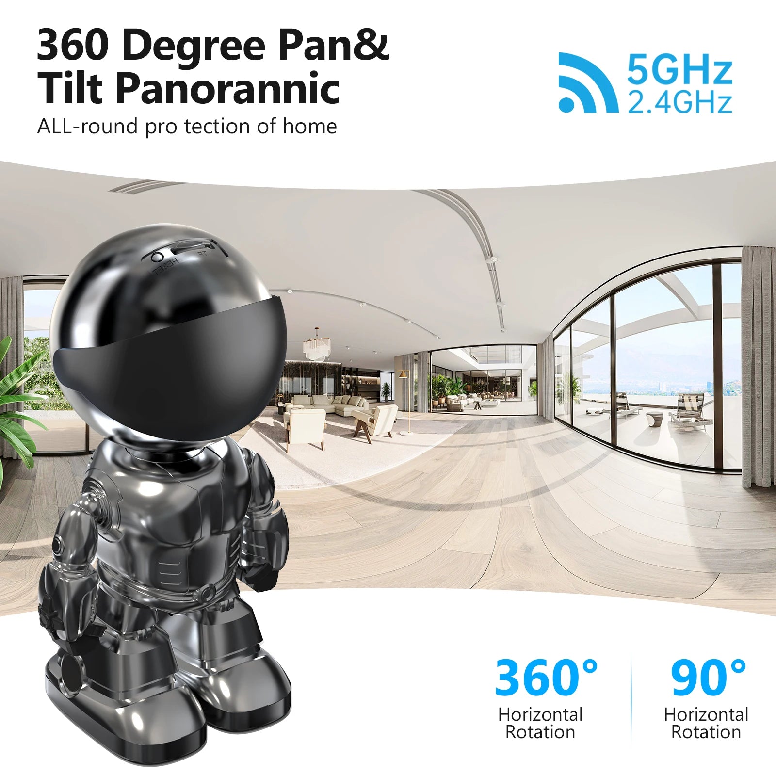 Noahtec Robot Camera Wifi 3MP Indoor Home Security Camera Night Vision Two Way Audio Auto Tracking Indoor Baby Monitor