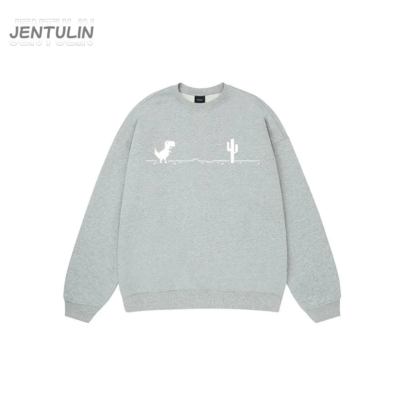 Harajuku Trend Network Malfunction Little Dinosaur Sweatshirts Y2K Fashion Casual Hoody Hip Hop Retro Streetwear Hoodies Unisex