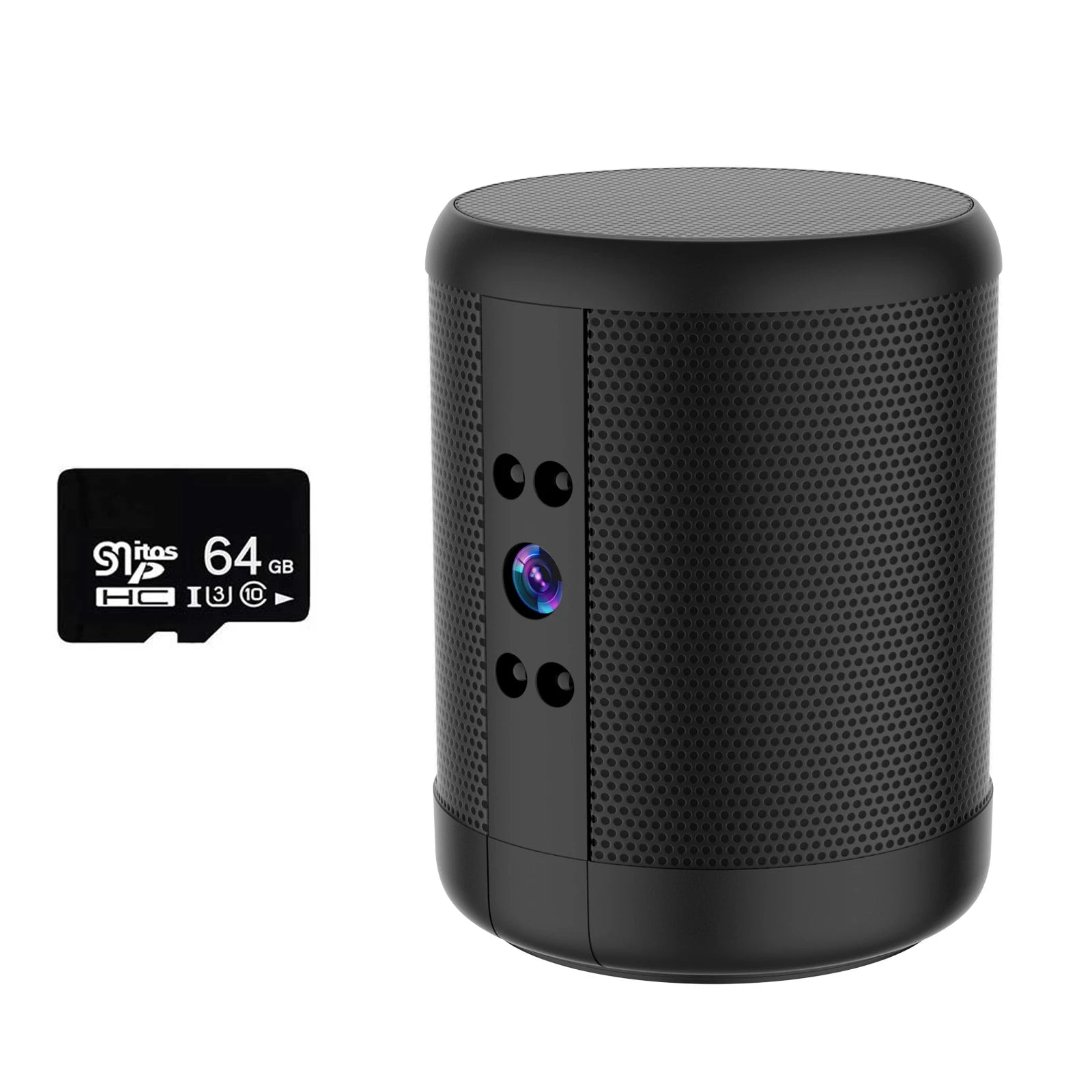 WiFi Security Camera Speaker Video Recorder HD Night Vision 140 Degree Wide Angle Lens 2 Way Talk 2K Loop Recording for Office