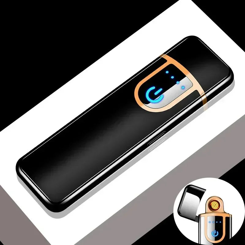 2025 New Creative Luminous Transparent Gyroscope Lighter 2-in-1 Folding Rotating Decompression Windproof Lighter Men's Gift
