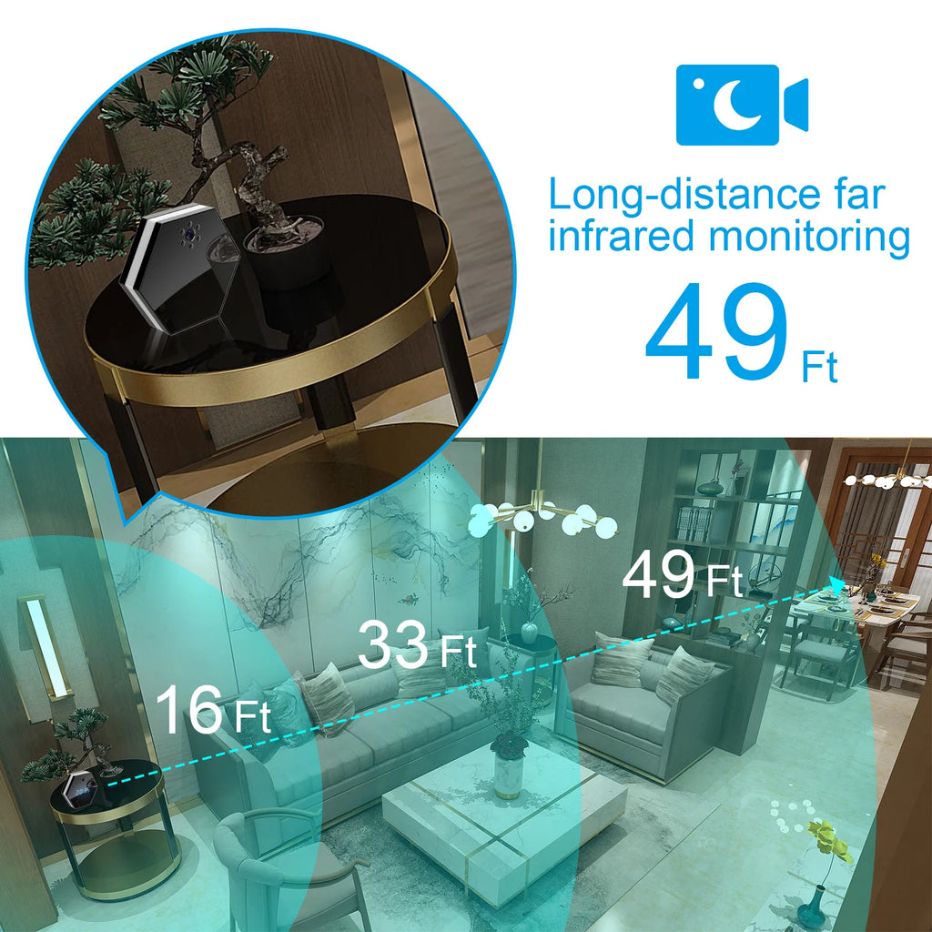 130° PTZ Alarm Clock Mini Cam Full Aluminum Alloy Digital Clock Cameras 1080P Wireles WiFi IR Night Vision Camcorder Recorder