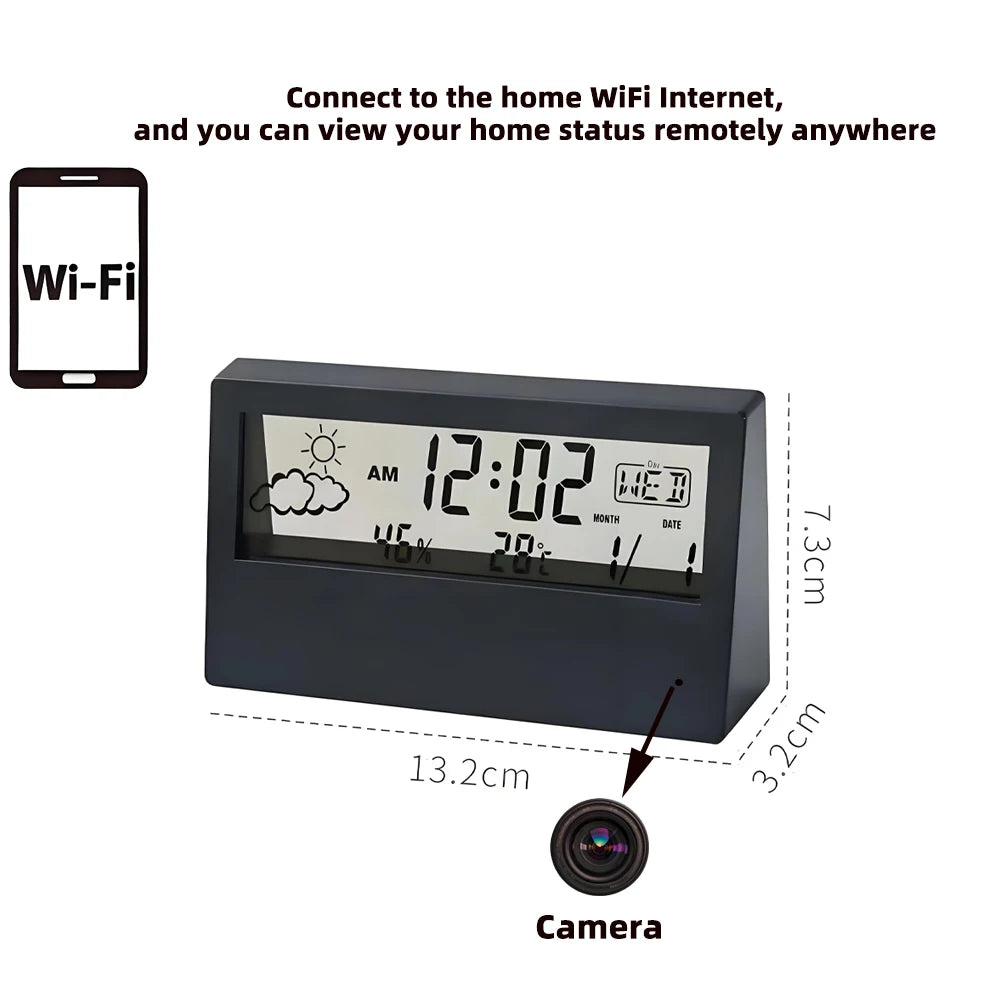 4K Wireless Smart Camera Clock WiFi Camera Covert Video Recorder Cam Indoor Motion Detection Audio Video recording Camera