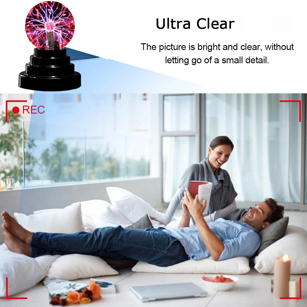 Full HD 2K 1080P WiFi Mini Camera USB Magic Lamp Ion Lamp Ball Glass Lamp 3-inch Camera Home Night View DVR Monitoring Video