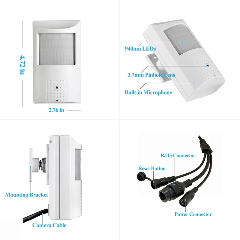XMeye WIFI Camera 5MP Audio 940nm PIR Invisible Mini Indoor IP Camera H.265 2MP Night Vision HD LED IR Security CCTV Cam