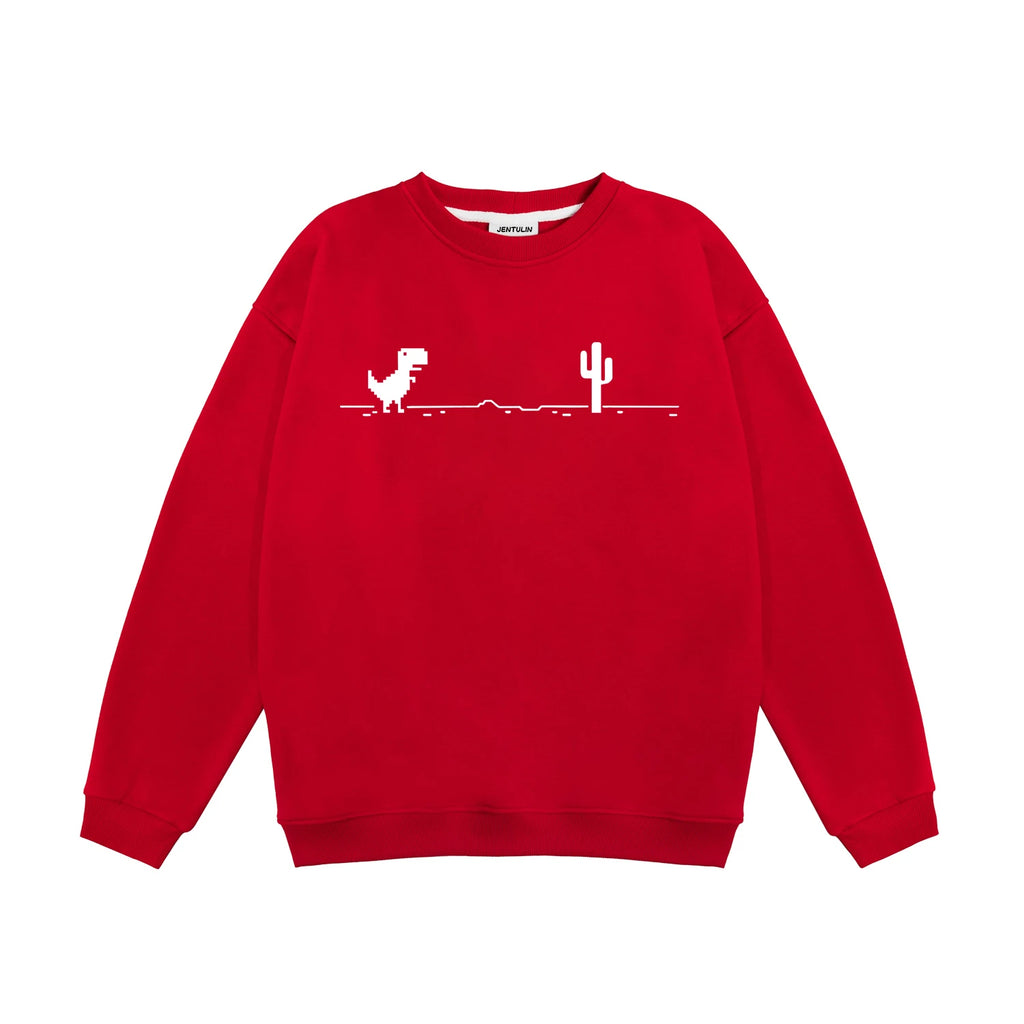 Harajuku Trend Network Malfunction Little Dinosaur Sweatshirts Y2K Fashion Casual Hoody Hip Hop Retro Streetwear Hoodies Unisex