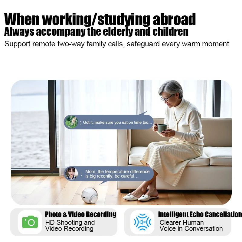 Famue Automatic Charging Robot Camera HD 2K 5G WIFI IP Camera Pet Mobile Tracking Night Vision CCTV Remote View TUYA APP Camera