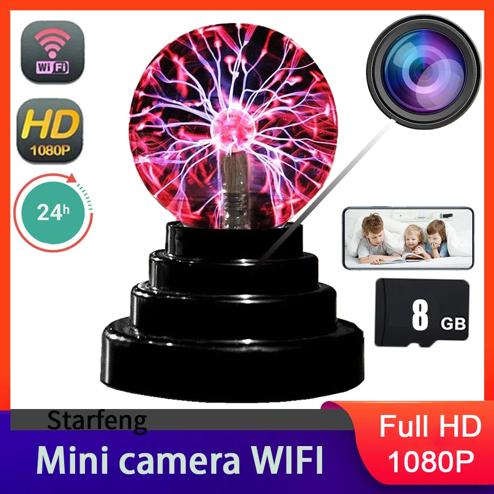Full HD 2K 1080P WiFi Mini Camera USB Magic Lamp Ion Lamp Ball Glass Lamp 3-inch Camera Home Night View DVR Monitoring Video